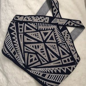 BCBGMAXAZRIA Katiya Geometric Jacquard Crop Top